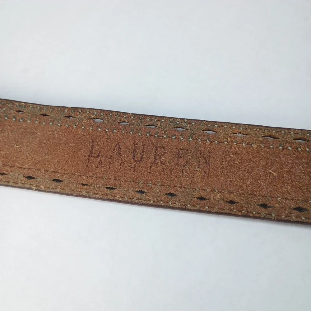 Vintage Lauren Ralph Lauren floral embossed leather belt Size SM Brown